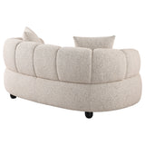 Whitney Channel Tufted Boucle Sofa, Loveseat & Accent Chair - Rounded Arms in Pebble, Contemporary Living Room Sets – view 19