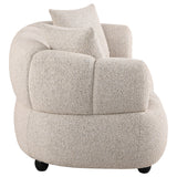 Whitney Channel Tufted Boucle Sofa, Loveseat & Accent Chair - Rounded Arms in Pebble, Contemporary Living Room Sets – view 20