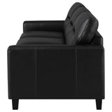 Scotland Track Arm Sofa, Loveseat & Chair - Black Faux Leather Living Room Sets – view 11
