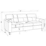Scotland Track Arm Sofa, Loveseat & Chair - Black Faux Leather Living Room Sets – view 16