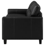 Scotland Track Arm Sofa, Loveseat & Chair - Black Faux Leather Living Room Sets – view 20