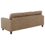 Scotland Track Arm Sofa, Loveseat & Chair - Brown Faux Leather Living Room Sets – view 13