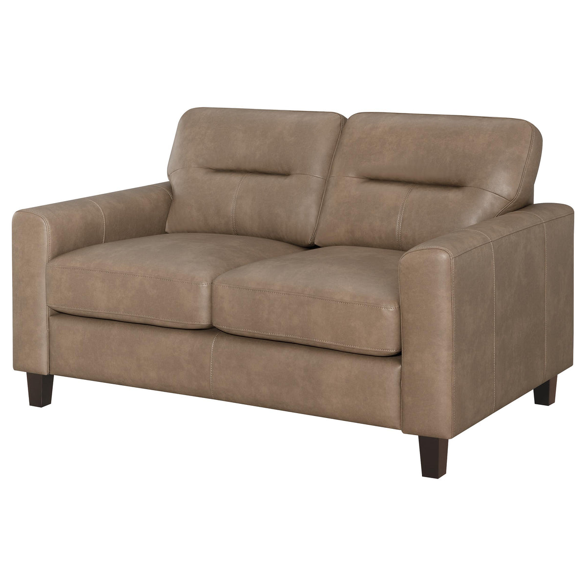 Scotland Track Arm Sofa, Loveseat & Chair - Brown Faux Leather Living Room Sets – view 20