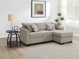 Storey Sleeper Sectional Chaise Sofa - Camel Chenille with Pull-Out Bed & Geometric Accent Pillows – view 3