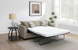 Storey Sleeper Sectional Chaise Sofa - Camel Chenille with Pull-Out Bed & Geometric Accent Pillows – view 4