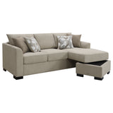 Storey Sleeper Sectional Chaise Sofa - Camel Chenille with Pull-Out Bed & Geometric Accent Pillows – view 5