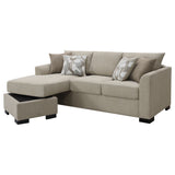 Storey Sleeper Sectional Chaise Sofa - Camel Chenille with Pull-Out Bed & Geometric Accent Pillows – view 8