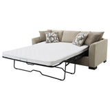 Storey Sleeper Sectional Chaise Sofa - Camel Chenille with Pull-Out Bed & Geometric Accent Pillows – view 9