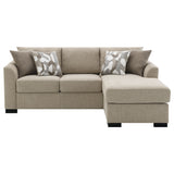 Storey Sleeper Sectional Chaise Sofa - Camel Chenille with Pull-Out Bed & Geometric Accent Pillows – view 10