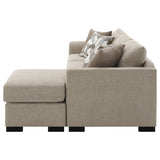 Storey Sleeper Sectional Chaise Sofa - Camel Chenille with Pull-Out Bed & Geometric Accent Pillows – view 12
