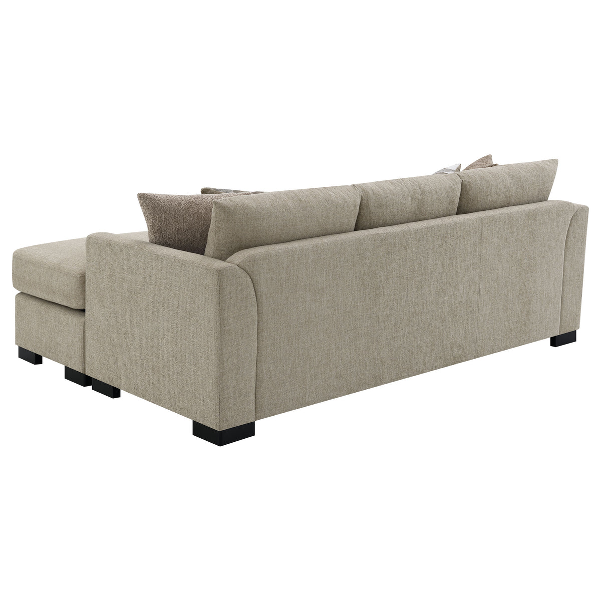 Storey Sleeper Sectional Chaise Sofa - Camel Chenille with Pull-Out Bed & Geometric Accent Pillows – view 13