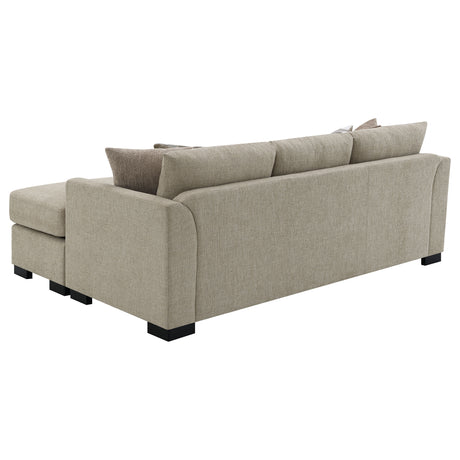 Storey Sleeper Sectional Chaise Sofa - Camel Chenille with Pull-Out Bed & Geometric Accent Pillows – view 13