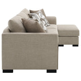 Storey Sleeper Sectional Chaise Sofa - Camel Chenille with Pull-Out Bed & Geometric Accent Pillows – view 15
