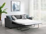 Storey Sleeper Sectional Sofa with Chaise - Grey Chenille with Rounded Track Arms & Accent Pillows – view 4