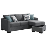 Storey Sleeper Sectional Sofa with Chaise - Grey Chenille with Rounded Track Arms & Accent Pillows – view 5
