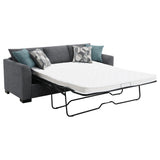 Storey Sleeper Sectional Sofa with Chaise - Grey Chenille with Rounded Track Arms & Accent Pillows – view 6