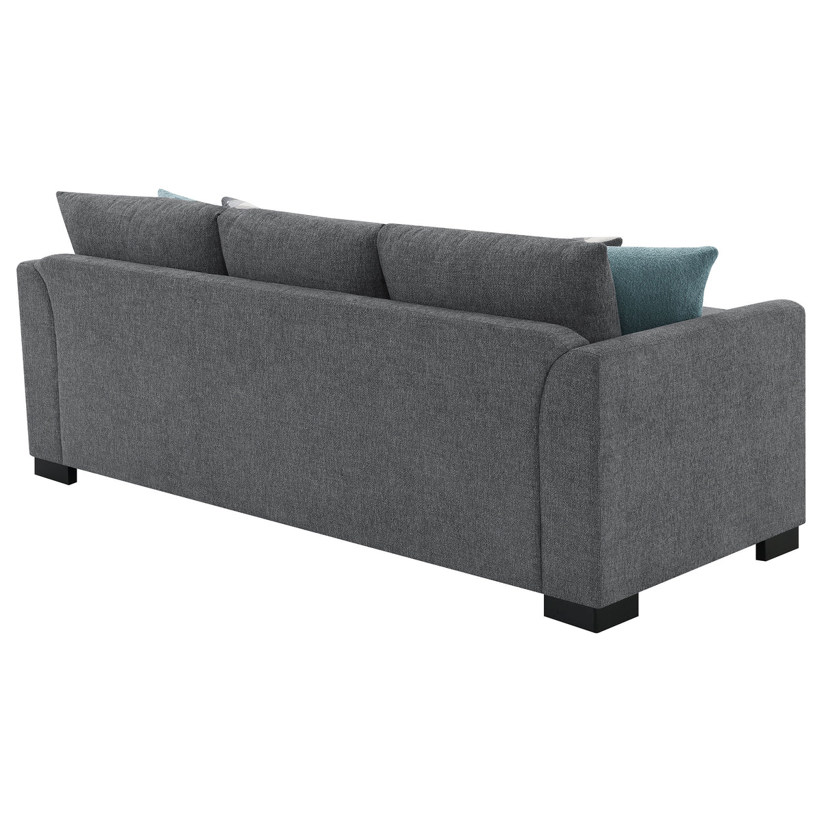 Storey Sleeper Sectional Sofa with Chaise - Grey Chenille with Rounded Track Arms & Accent Pillows – view 14