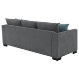 Storey Sleeper Sectional Sofa with Chaise - Grey Chenille with Rounded Track Arms & Accent Pillows – view 14