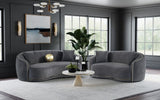 Brookside Curved Velvet Sofa & Loveseat - 2pcs- Sofa + Loveseat