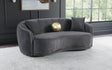 Brookside Curved Velvet Sofa & Loveseat - Channel Tufted Dark Grey with Gold Trim, Modern Living Room Sets – view 1