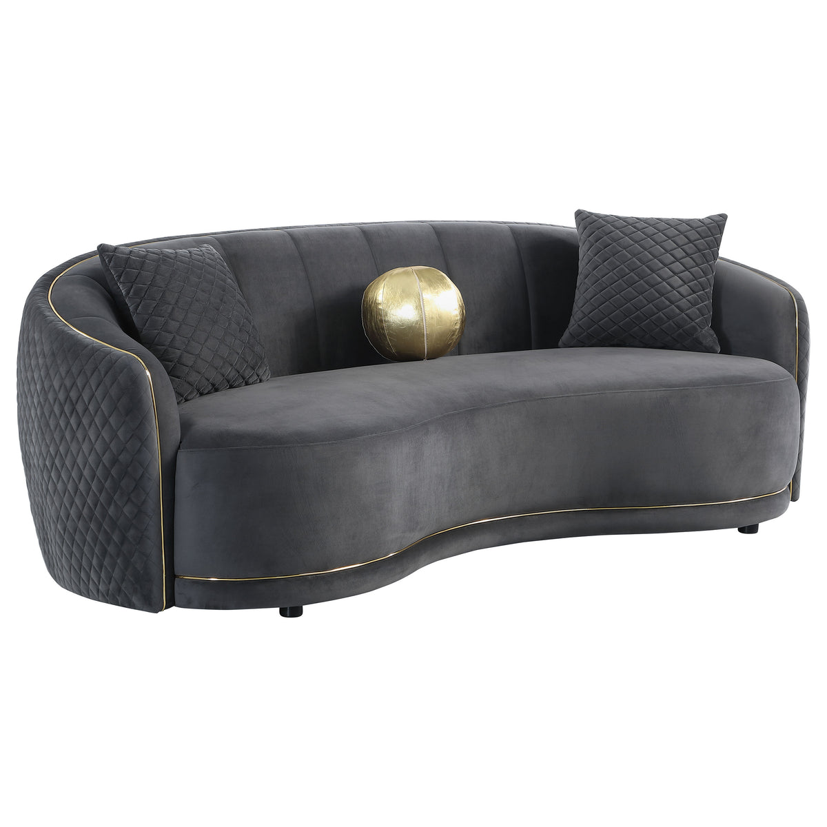 Brookside Curved Velvet Sofa & Loveseat - Sofa