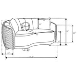 Brookside Curved Velvet Sofa & Loveseat - Channel Tufted Dark Grey with Gold Trim, Modern Living Room Sets – view 15