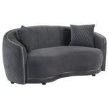 Brookside Curved Velvet Sofa & Loveseat - Loveseat