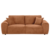 Burnett Wide Arm Chenille Sofa, Loveseat, Chair & Ottoman - Burnt Orange Contemporary Living Room Sets – view 9