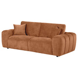 Burnett Wide Arm Chenille Sofa, Loveseat, Chair & Ottoman - Burnt Orange Contemporary Living Room Sets – view 10