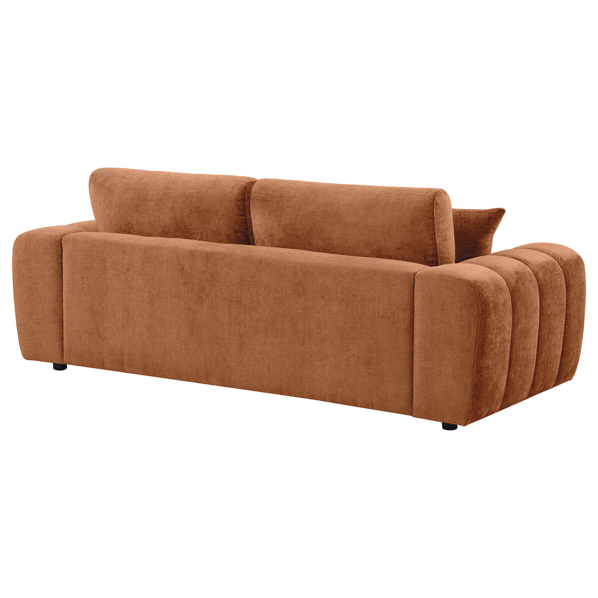 Burnett Wide Arm Chenille Sofa, Loveseat, Chair & Ottoman - Burnt Orange Contemporary Living Room Sets – view 13