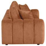 Burnett Wide Arm Chenille Sofa, Loveseat, Chair & Ottoman - Burnt Orange Contemporary Living Room Sets – view 14