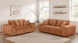 Burnett Wide Arm Chenille Sofa, Loveseat, Chair & Ottoman - Burnt Orange Contemporary Living Room Sets – view 17