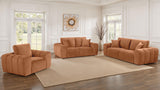 Burnett Wide Arm Chenille Sofa, Loveseat, Chair & Ottoman - Burnt Orange Contemporary Living Room Sets – view 18