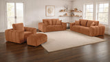 Burnett Wide Arm Chenille Sofa, Loveseat, Chair & Ottoman - Burnt Orange Contemporary Living Room Sets – view 19