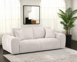 Burnett Wide Arm Chenille Sofa, Loveseat, Chair & Ottoman - Sculptural Ivory Living Room Sets – view 1