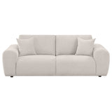 Burnett Wide Arm Chenille Sofa, Loveseat, Chair & Ottoman - Sculptural Ivory Living Room Sets – view 12