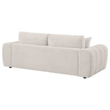 Burnett Wide Arm Chenille Sofa, Loveseat, Chair & Ottoman - Sculptural Ivory Living Room Sets – view 16