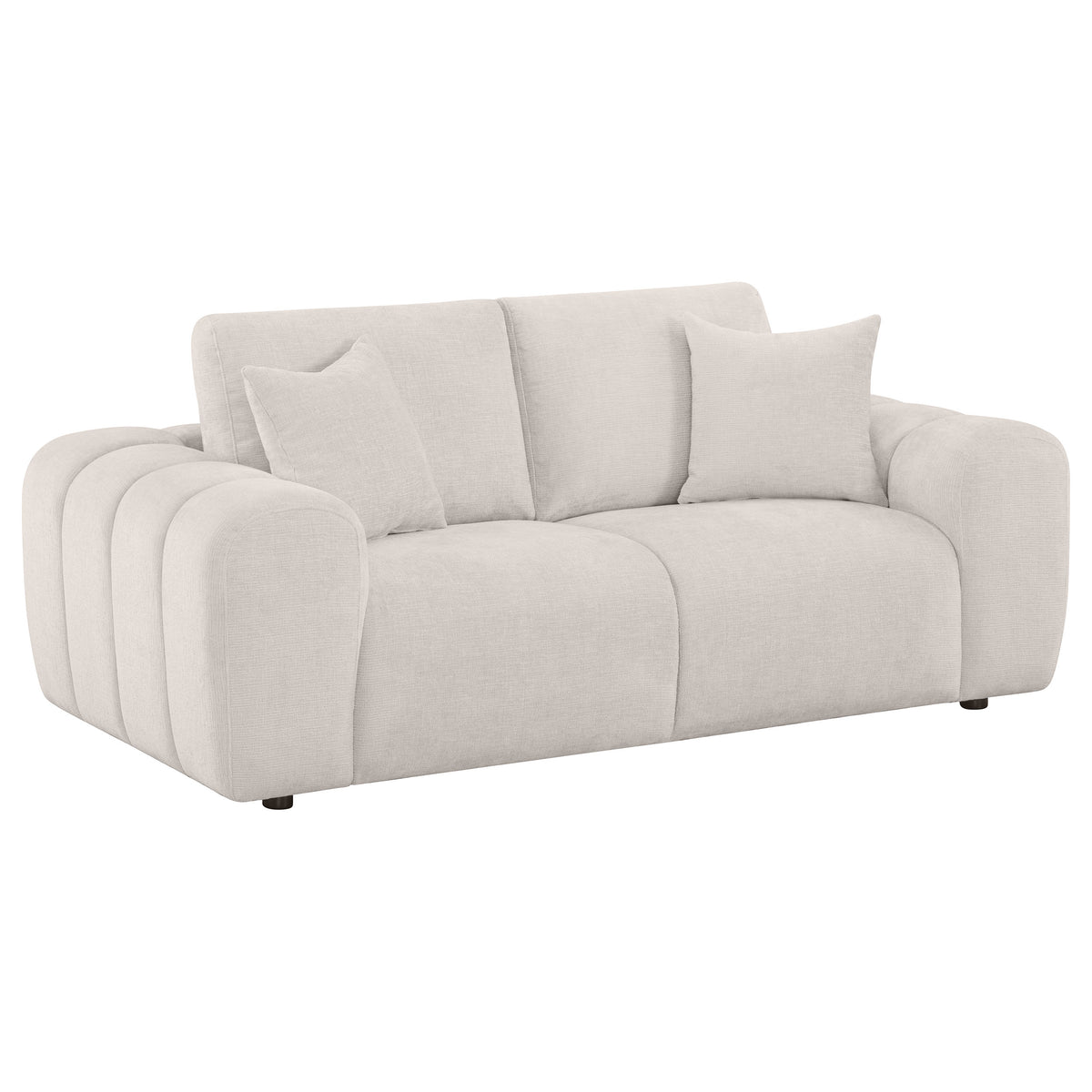 Burnett Wide Arm Chenille Sofa, Loveseat, Chair & Ottoman - Loveseat