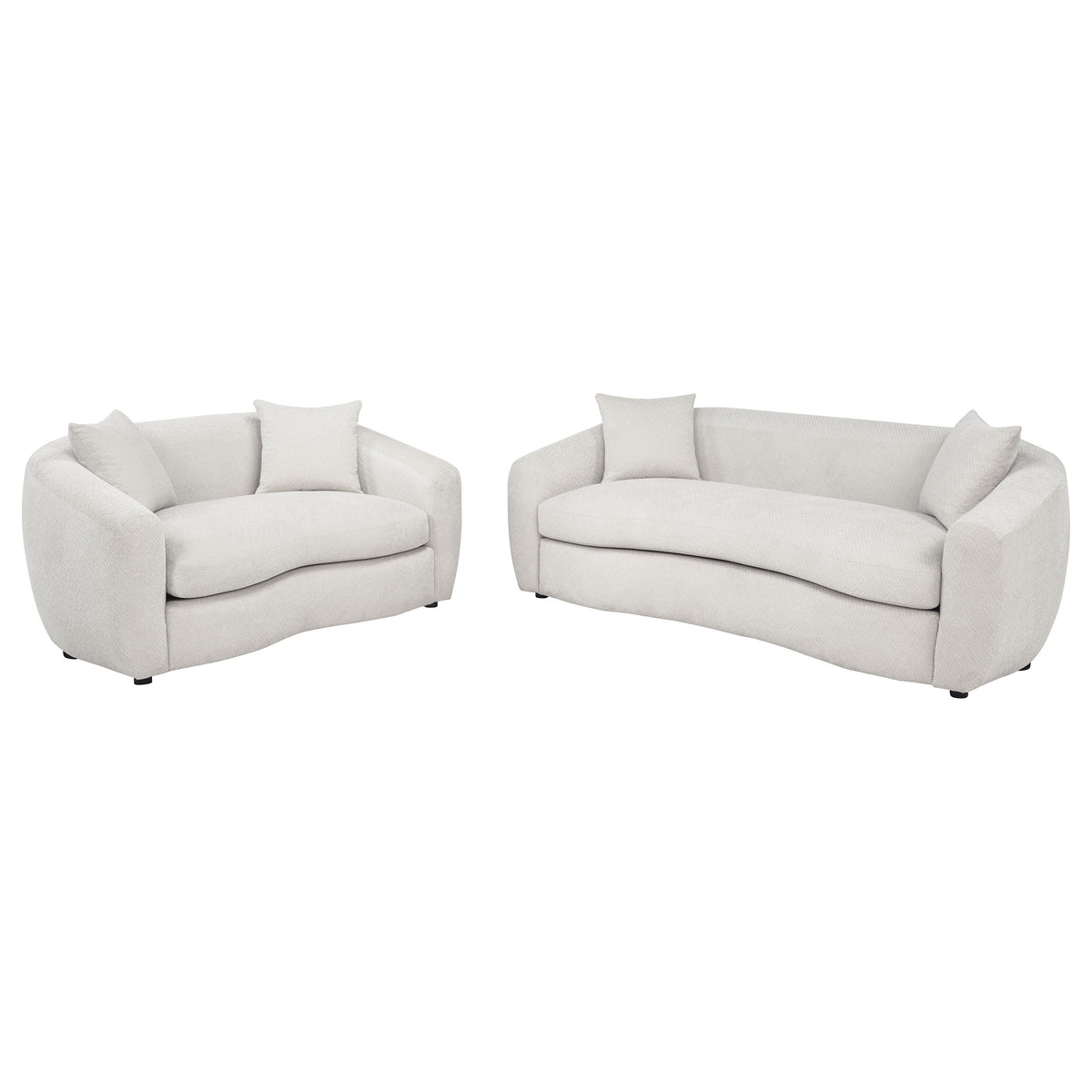 Isabella Curved Sofa, Loveseat & Accent Chair - 2pcs- Sofa + Loveseat