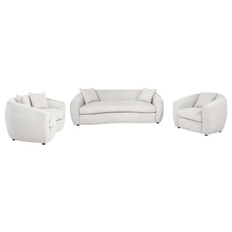 Isabella Curved Sofa, Loveseat & Accent Chair - 3pcs- Sofa + Loveseat + Accent Chair