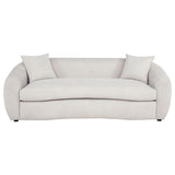Isabella Curved Sofa, Loveseat & Accent Chair - Sloped Arms in Sand Fabric, Contemporary Living Room Sets – view 6