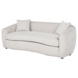 Isabella Curved Sofa, Loveseat & Accent Chair - Sloped Arms in Sand Fabric, Contemporary Living Room Sets – view 7