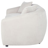 Isabella Curved Sofa, Loveseat & Accent Chair - Sloped Arms in Sand Fabric, Contemporary Living Room Sets – view 8
