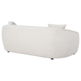 Isabella Curved Sofa, Loveseat & Accent Chair - Sloped Arms in Sand Fabric, Contemporary Living Room Sets – view 10