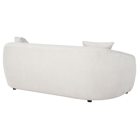 Isabella Curved Sofa, Loveseat & Accent Chair - Sloped Arms in Sand Fabric, Contemporary Living Room Sets – view 10