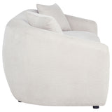 Isabella Curved Sofa, Loveseat & Accent Chair - Sloped Arms in Sand Fabric, Contemporary Living Room Sets – view 11