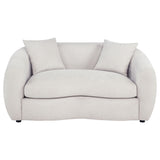 Isabella Curved Sofa, Loveseat & Accent Chair - Sloped Arms in Sand Fabric, Contemporary Living Room Sets – view 14