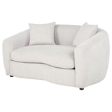 Isabella Curved Sofa, Loveseat & Accent Chair - Sloped Arms in Sand Fabric, Contemporary Living Room Sets – view 15