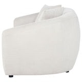 Isabella Curved Sofa, Loveseat & Accent Chair - Sloped Arms in Sand Fabric, Contemporary Living Room Sets – view 16