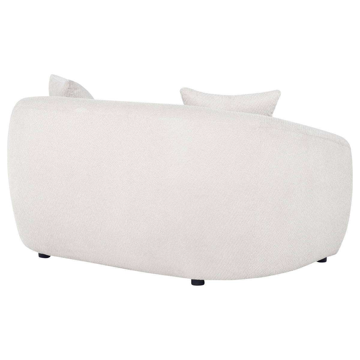 Isabella Curved Sofa, Loveseat & Accent Chair - Sloped Arms in Sand Fabric, Contemporary Living Room Sets – view 18
